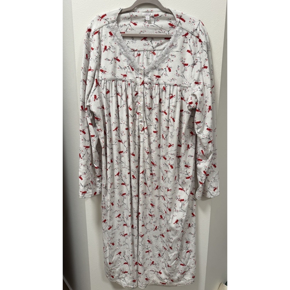 Secret‎ Treasures Long Nightgown Redbirds Soft 3X
